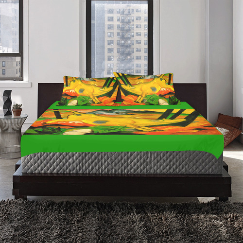 The Yellow Cow by Franz Marc 3-Piece Bedding Set