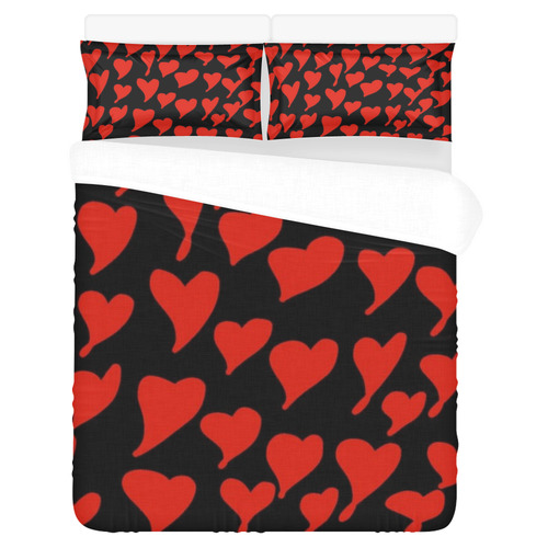 Hearts 3-Piece Bedding Set