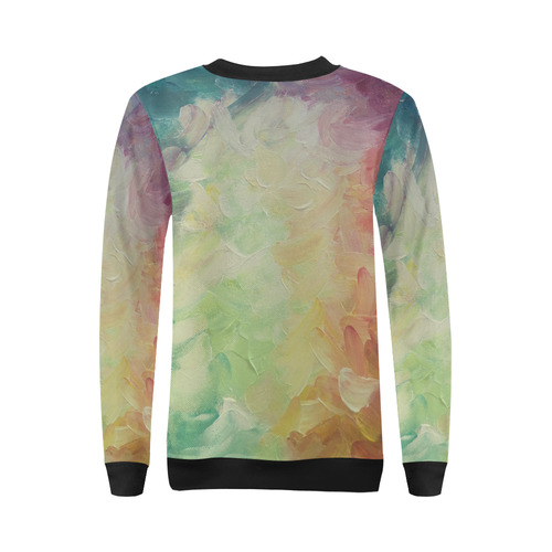 Painted canvas All Over Print Crewneck Sweatshirt for Women (Model H18)