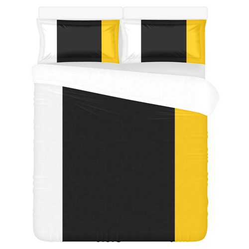 Black & White & Yellow 3-Piece Bedding Set