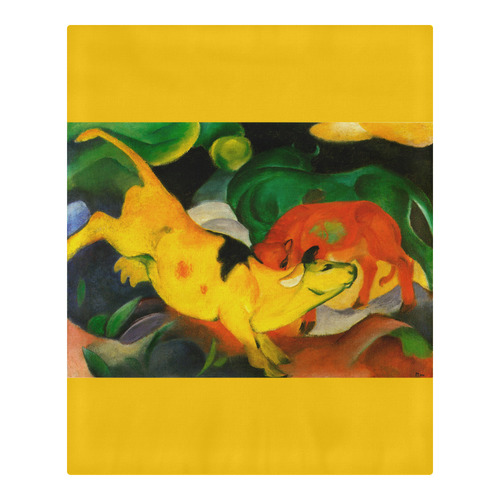 Red Yellow Green Cows by Franz Marc 3-Piece Bedding Set