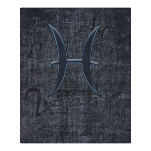 Astrology Zodiac Sign Pisce in Grunge Style 3-Piece Bedding Set