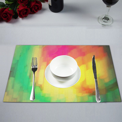 Pastel shapes painting Placemat 12’’ x 18’’ (Set of 4)