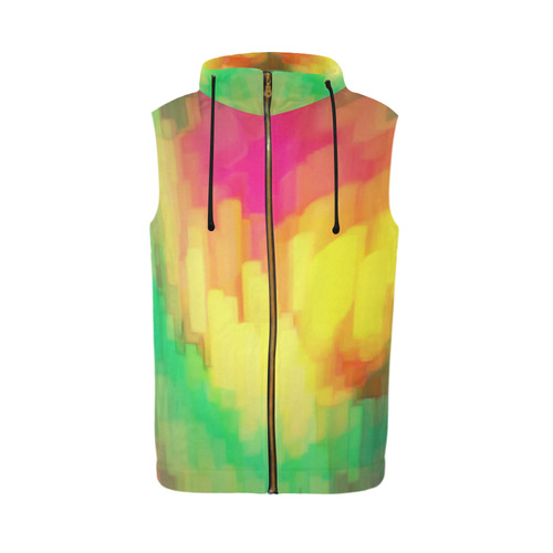 Pastel shapes painting All Over Print Sleeveless Zip Up Hoodie for Men (Model H16)