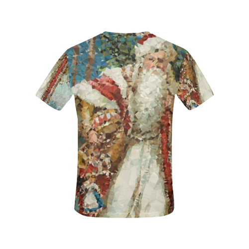 Vintage Santa Claus Low Poly Landscape All Over Print T-Shirt for Women (USA Size) (Model T40)