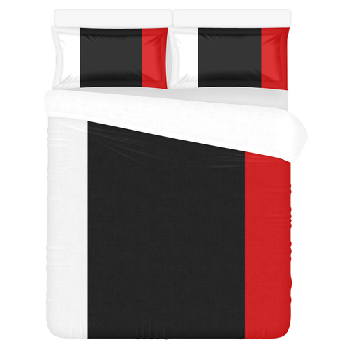 Black & White & Red 3-Piece Bedding Set