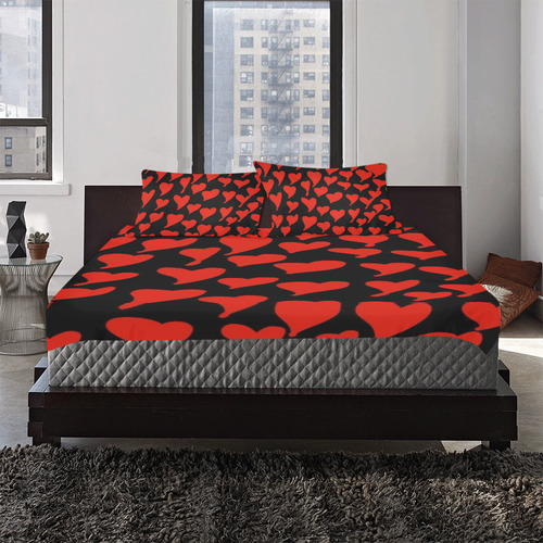 Hearts 3-Piece Bedding Set