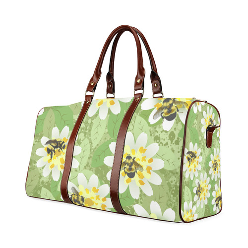 Bees and Clover Waterproof Travel Bag/Large (Model 1639)