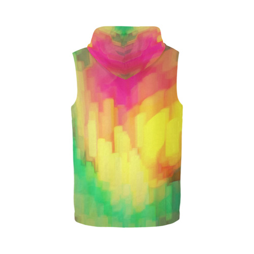 Pastel shapes painting All Over Print Sleeveless Zip Up Hoodie for Men (Model H16)