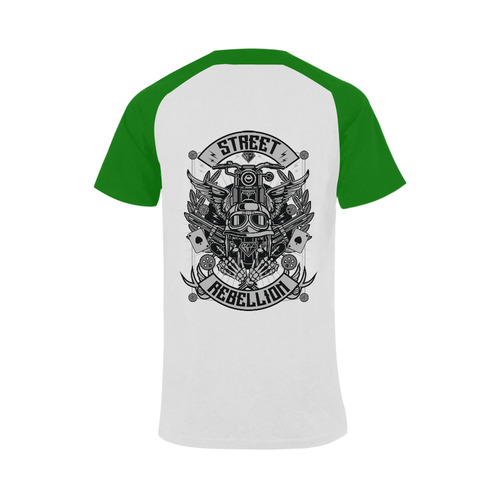 Street Rebellion Green Men's Raglan T-shirt Big Size (USA Size) (Model T11)
