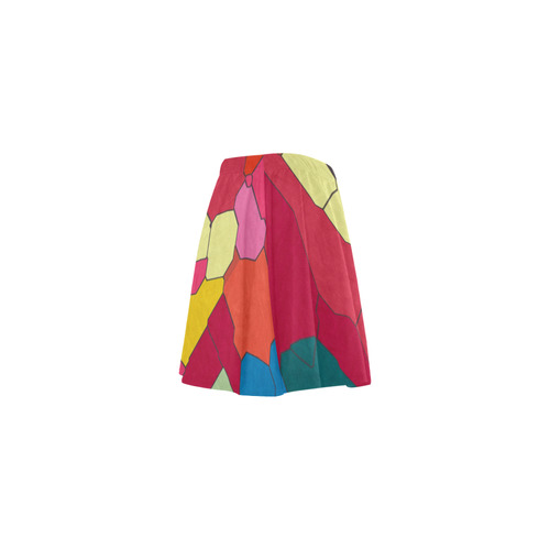 Colorful leather pieces Mini Skating Skirt (Model D36)