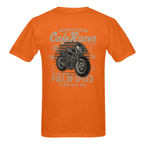 Cafe Racer Orange Men's T-Shirt in USA Size (Two Sides Printing)