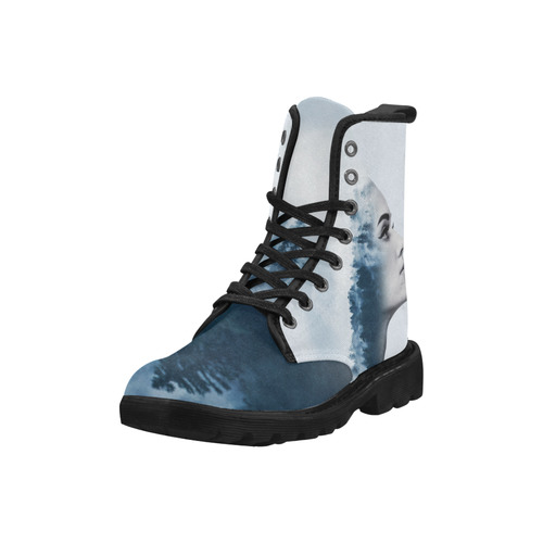 Blue Dreams Double Exposure Collection Martin Boots for Women (Black) (Model 1203H)