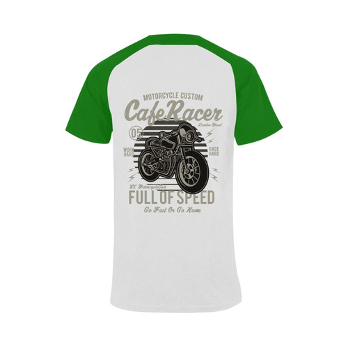 Cafe Racer Green Men's Raglan T-shirt Big Size (USA Size) (Model T11)
