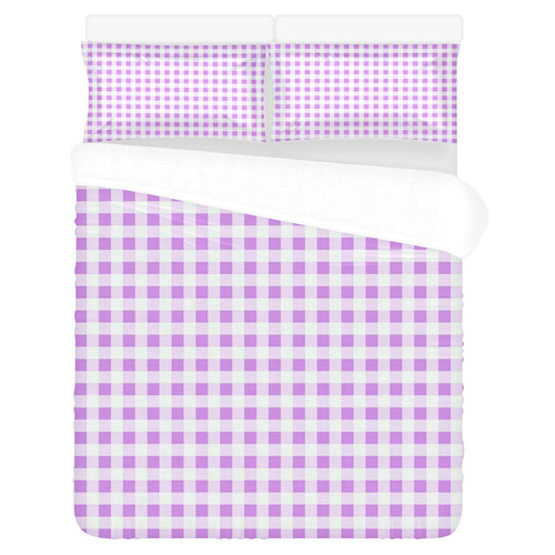 Lavender Gingham 3-Piece Bedding Set