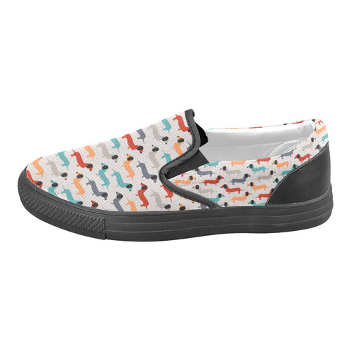 dog pattern Men's Unusual Slip-on Canvas Shoes (Model 019)