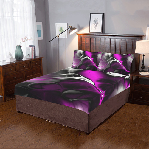 awesome fractal 33 3-Piece Bedding Set