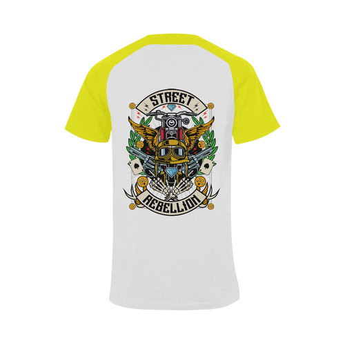 Street Rebellion Modern Yellow Men's Raglan T-shirt Big Size (USA Size) (Model T11)