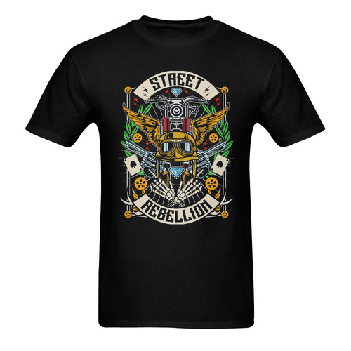 Street Rebellion Modern Black Men's T-Shirt in USA Size (Two Sides Printing)