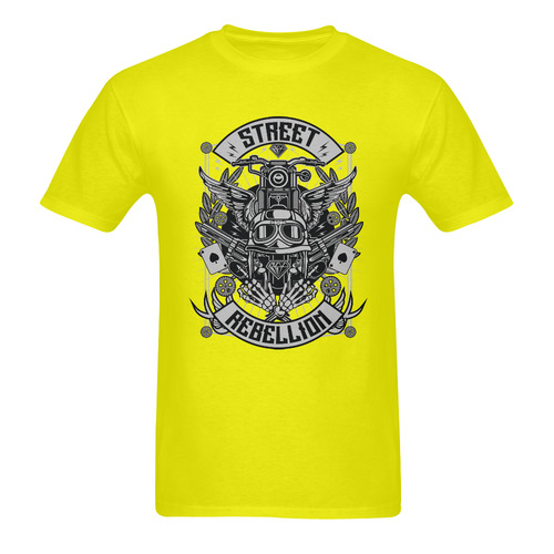 Street Rebellion Yellow Men's T-Shirt in USA Size (Two Sides Printing)