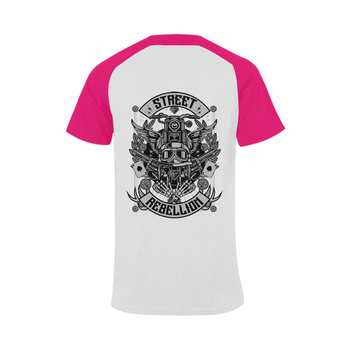 Street Rebellion Pink Men's Raglan T-shirt Big Size (USA Size) (Model T11)
