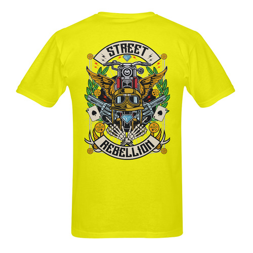 Street Rebellion Modern Yellow Men's T-Shirt in USA Size (Two Sides Printing)