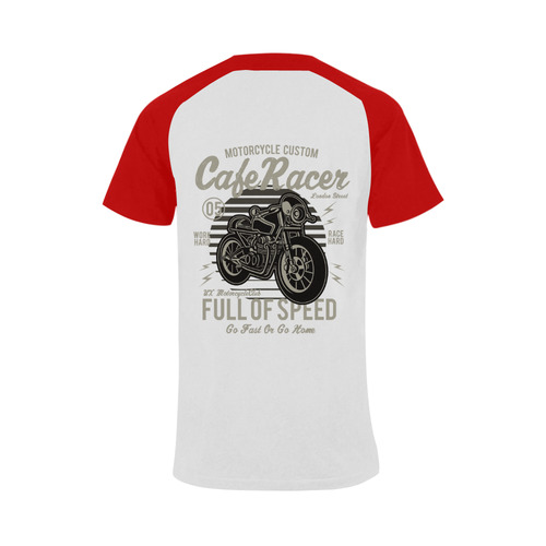Cafe Racer Red Men's Raglan T-shirt Big Size (USA Size) (Model T11)