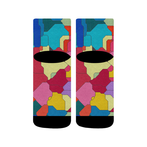 Colorful leather pieces Quarter Socks