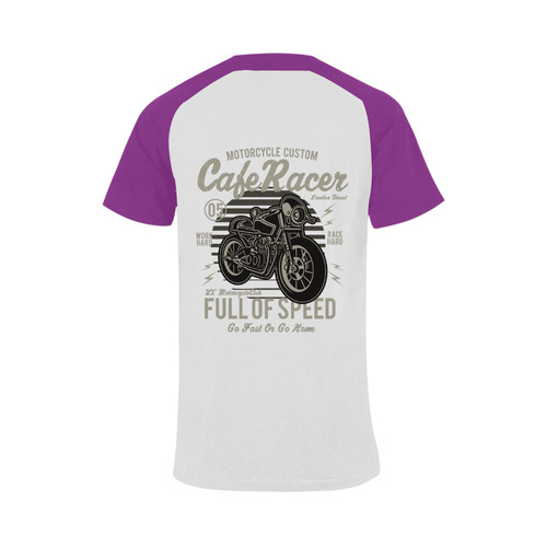 Cafe Racer Purple Men's Raglan T-shirt (USA Size) (Model T11)