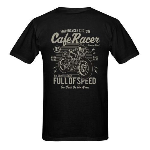 Cafe Racer Black Men's T-Shirt in USA Size (Two Sides Printing)