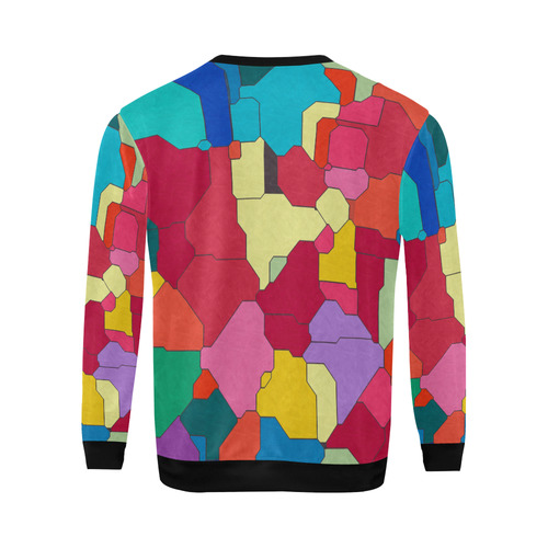Colorful leather pieces All Over Print Crewneck Sweatshirt for Men (Model H18)