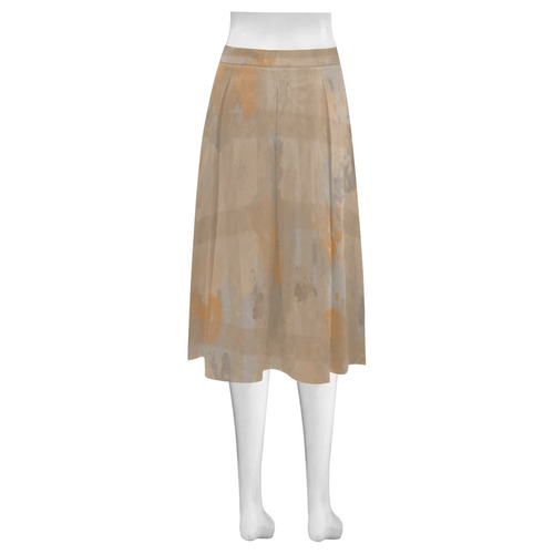 Orange Watercolor Mnemosyne Women's Crepe Skirt (Model D16)