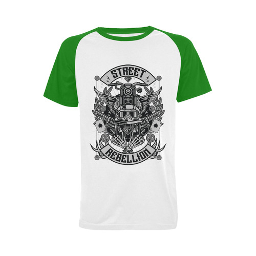 Street Rebellion Green Men's Raglan T-shirt Big Size (USA Size) (Model T11)