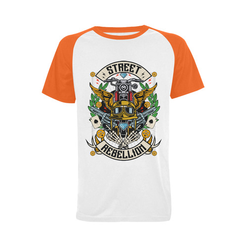 Street Rebellion Modern Orange Men's Raglan T-shirt Big Size (USA Size) (Model T11)