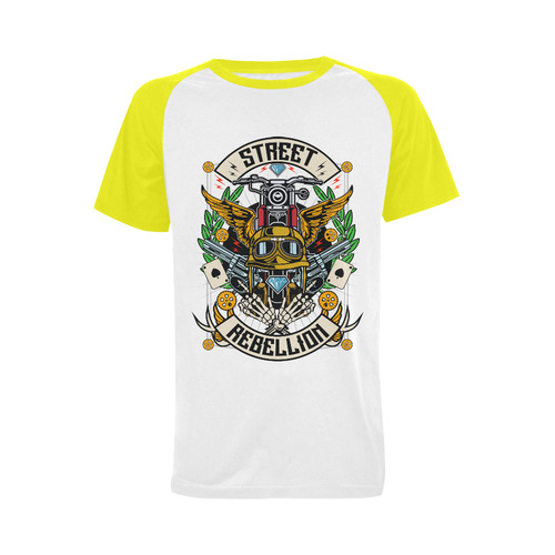 Street Rebellion Modern Yellow Men's Raglan T-shirt (USA Size) (Model T11)