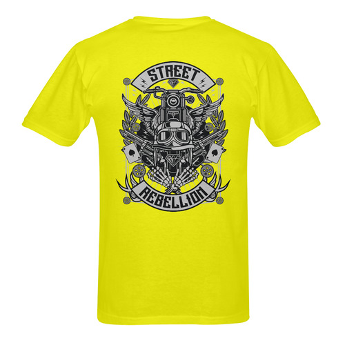 Street Rebellion Yellow Men's T-Shirt in USA Size (Two Sides Printing)