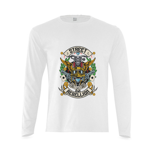 Street Rebellion Modern White Sunny Men's T-shirt (long-sleeve) (Model T08)