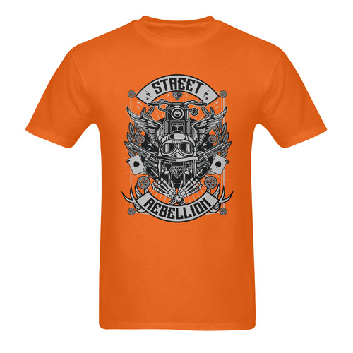 Street Rebellion Orange Men's T-Shirt in USA Size (Two Sides Printing)