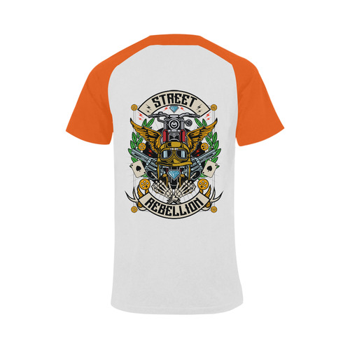 Street Rebellion Modern Orange Men's Raglan T-shirt Big Size (USA Size) (Model T11)