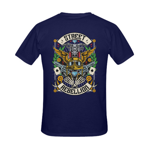Street Rebellion Modern Dark Blue Men's Slim Fit T-shirt (Model T13)