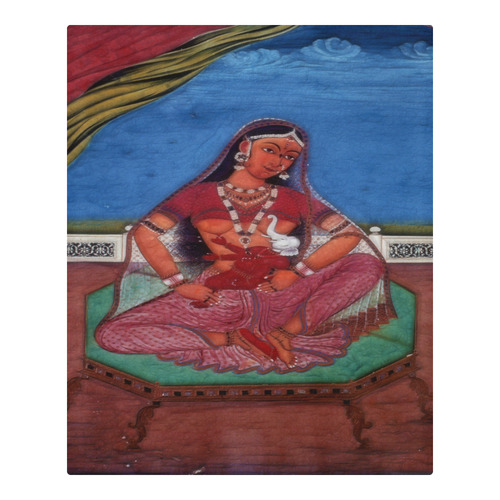 Deity Parvati with her Son Ganesha 3-Piece Bedding Set