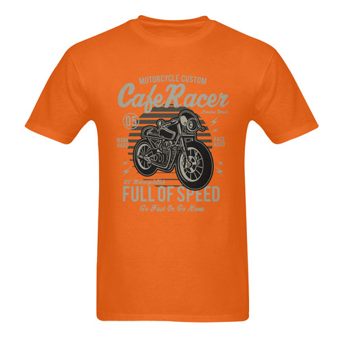 Cafe Racer Orange Men's T-Shirt in USA Size (Two Sides Printing)