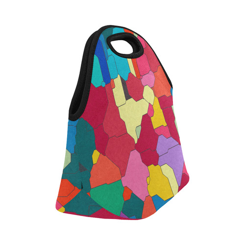 Colorful leather pieces Neoprene Lunch Bag/Small (Model 1669)