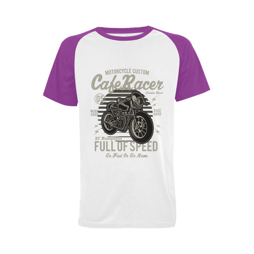 Cafe Racer Purple Men's Raglan T-shirt (USA Size) (Model T11)