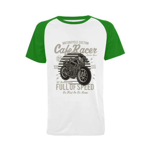 Cafe Racer Green Men's Raglan T-shirt (USA Size) (Model T11)