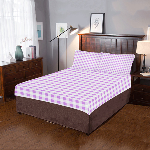Lavender Gingham 3-Piece Bedding Set