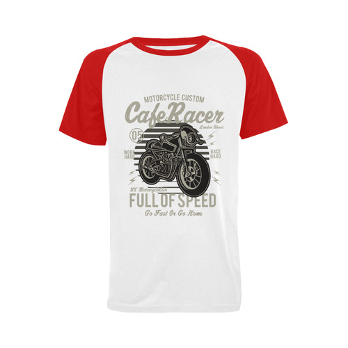 Cafe Racer Red Men's Raglan T-shirt (USA Size) (Model T11)