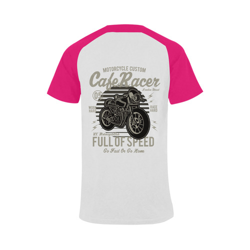 Cafe Racer Pink Men's Raglan T-shirt Big Size (USA Size) (Model T11)