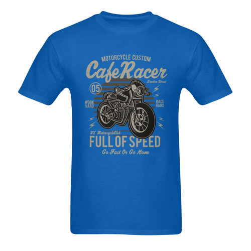 Cafe Racer Blue Men's T-Shirt in USA Size (Two Sides Printing)
