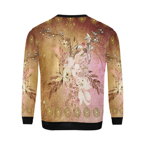 Wonderful floral design, vintage All Over Print Crewneck Sweatshirt for Men/Large (Model H18)